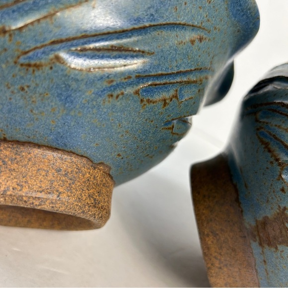 Rustic Blue Stoneware Dinner Bowls (2) - Picture 5 of 10